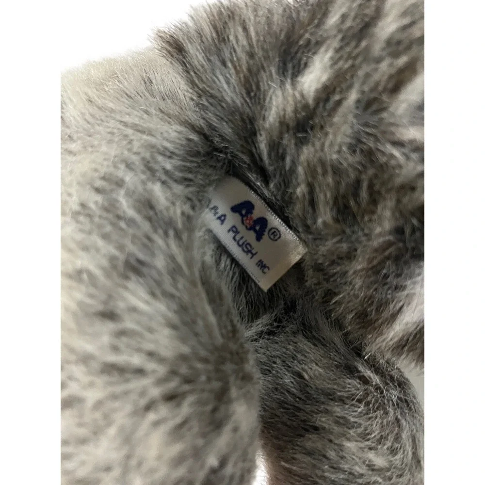 Vintage A&A Plush Flopsies Raccoon‎ Stuffed Animal Bean Bag Grey Black 1998 Tag